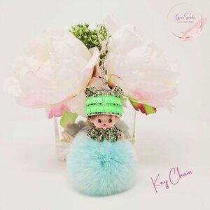 Keychain, Cute Monchichi, Pompon Ball